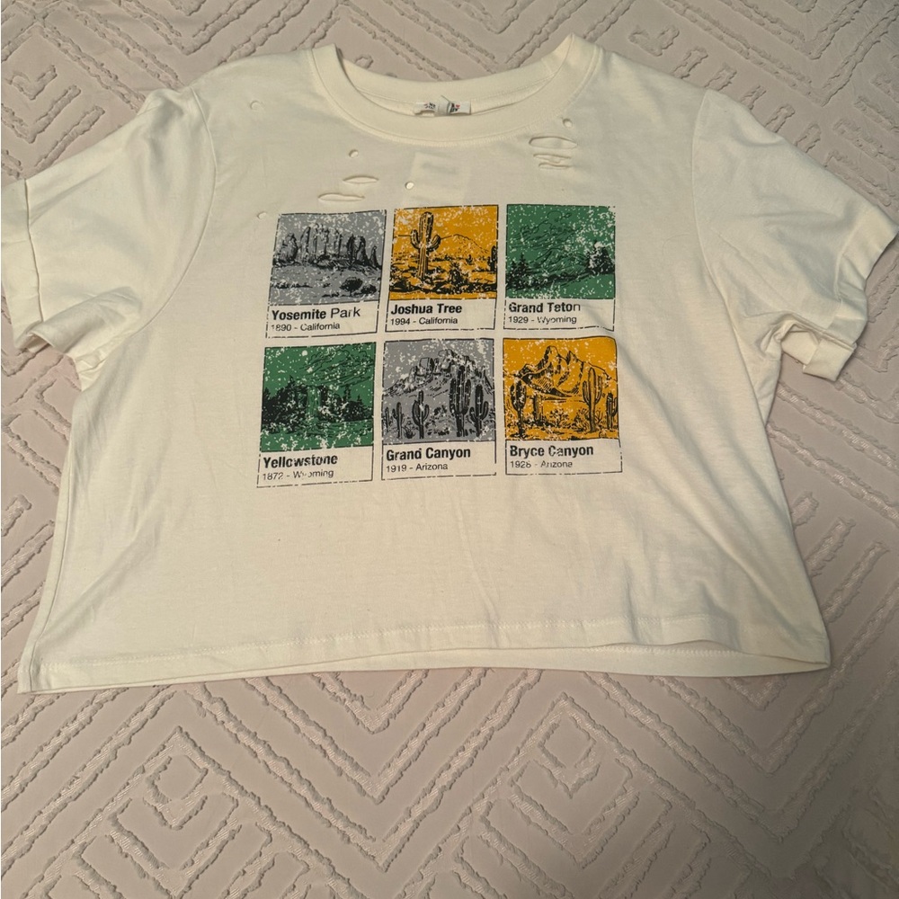 Cropped White National Parks Tee